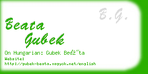 beata gubek business card